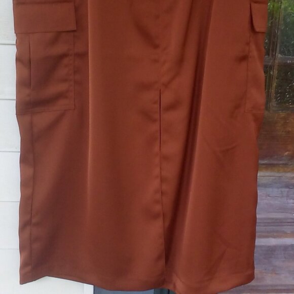 👜House of Harlow 1960 Copper Cargo Maxi Skirt Size: M NWT - Picture 2 of 8